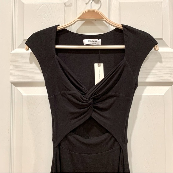 Anthropologie Black Reversible Sweetheart Cut-Out Knit Mini Dress - Picture 5 of 9